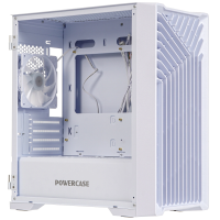 Компьютерный корпус Powercase Mistral Micro X4W, Tempered Glass, 4х 120mm 5-color fan, белый, mATX [CMMXW-L4]