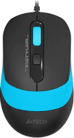Мышь проводная A4Tech Fstyler черный/голубой, 1600 dpi, USB, кнопки - 4 [FM10S]