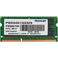 Оперативная память Patriot 4GB DDR3 1333MHz PC10600 SO-DIMM SO PSD34G13332S [PSD34G13332S]
