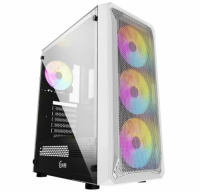 Компьютерный корпус Powercase Mistral Z4 White, Tempered Glass, Mesh, 4x 120mm 5-color LED fan, белый, ATX [CMIZW-L4]