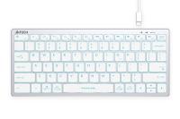 Клавиатура A4Tech Fstyler FX61 проводная, USB, белый/синий [FX61 белый/синий ]