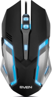 Мышь проводная SVEN RX-G740 черный, 2400 dpi, USB, кнопки - 6 [SV-018344]