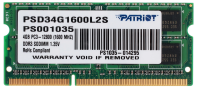 Оперативная память Patriot SL DDR3 4GB 1600MHz SO-DIMM PC12800 PSD34G1600L2S 1.35V CL11 [PSD34G1600L2S]