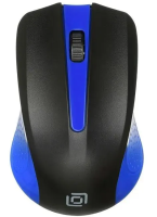 Мышь беспроводная Oklick 485MW черный/синий, 1200 dpi, радиоканал, USB, кнопки - 3 [485MW]