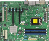 Материнская плата Supermicro MBD-X11SAE-B, LGA1151, Intel C236, 4xDDR4, 8xSATA, 1xM.2, 2xPCIe 3.0 x16, 3xPCIe 3.0 x1, 2xPCI, 2x1Gb LAN, 2xUSB-A 2.0, 2xUSB-A 5Gbps, 2xUSB-A 10Gbps, DVI-D, DP, HDMI, COM-порт, ATX [MBD-X11SAE-B]