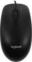 Мышь проводная Logitech B100 черный, 1000 dpi, USB, кнопки - 3 [910-003357/910-006605/910-005547]