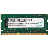 Оперативная память Apacer SO-DIMM DDR3 4GB 1600MHz (PC3-12800) (Retail) (AS04GFA60CATBGC/DS.04G2K.KAM) [AS04GFA60CATBGC/DS.04G2K.KAM]