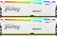Оперативная память Kingston 32GB 5600MHz DDR5 CL40 DIMM (Kit of 2) FURY Beast White RGB XMP KF556C40BWAK2-32 [KF556C40BWAK2-32]