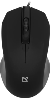 Мышь проводная Defender MM-310 черный, 1000 dpi, USB, кнопки - 3 [52310]