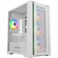 Компьютерный корпус Powercase ByteFlow Micro White, Tempered Glass, 4х 120mm ARGB fans, ARGB HUB, белый, mATX [CAMBFW-A4]
