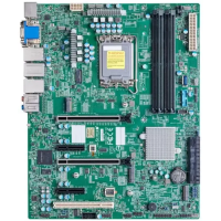 Серверная материнская плата Supermicro, LGA 1700, Intel W680, 4xDDR5 ECC/non-ECC, 8xSATA-III, 3xM.2 PCIe, 2xPCI-E 5.0 x16, 2xPCI-E x4, 2xGigabit LAN, 1x2.5Gb LAN, 4xUSB-A 3.2 Gen 2, 1xUSB-C, 1xVGA, 1xDVI-D, 1xDP, 1xHDMI, ATX [MBD-X13SAE-F-B]