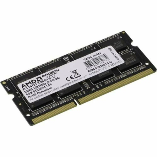 Оперативная память AMD 4GB DDR3 1333MHz (1x4GB), SO-DIMM, non-ECC, RTL [R334G1339S1S-U]