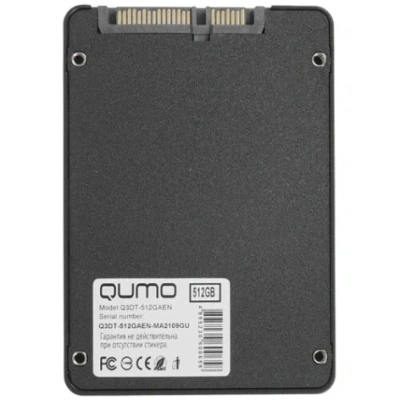 Накопитель SSD QUMO Novation 3D, 512 Gb, SATA III, 2.5&quot;, R/W 560/540 [Q3DT-512GAEN]