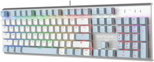 Клавиатура A4Tech Fstyler FS100 Neon проводная, USB, синий/белый [FS100 синий/белый]