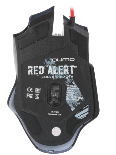 Мышь проводная Qumo Dragon War Red Alert черный, 2400 dpi, USB, кнопки - 7 [21957]