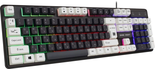 Клавиатура Defender Dark Knight GK-077 проводная, USB, чёрный/белый [45077]