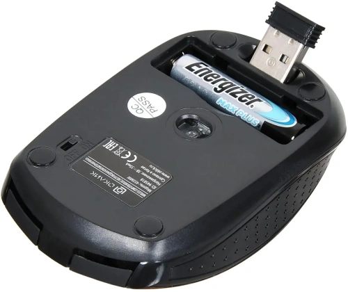 Мышь беспроводная Oklick 455MW черный, 1600 dpi, радиоканал, USB, кнопки - 6 [455MW черный]