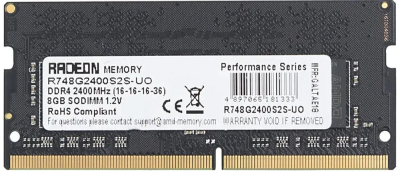 Оперативная память AMD 8Gb DDR4 2400Mhz SODIMM [R748G2400S2S-UO]