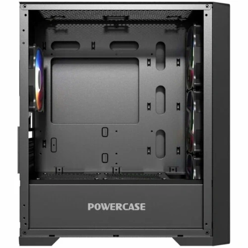Компьютерный корпус Powercase ByteFlow Micro Black, Tempered Glass, 4х 120mm ARGB fans, ARGB HUB, черный, mATX [CAMBFB-A4]