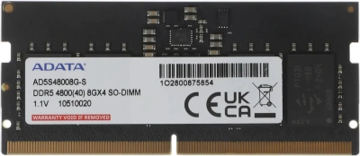 Оперативная память ADATA 8GB DDR5 4800 SO-DIMM 1x8 ГБ (AD5S48008G-S) [AD5S48008G-S]