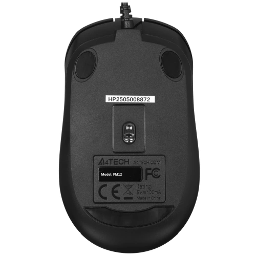 Мышь проводная A4Tech Fstyler FM12 черный, 1200 dpi, USB, кнопки - 3 [FM12 BLACK]