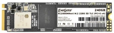 Накопитель SSD ExeGate Next KC2000TP240, 240Gb, M.2 2280, PCIe 3.0 x4, NVMe [EX282315RUS]