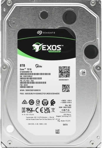 Жесткий диск Seagate Original SATA-III 8Tb ST8000NM017B Exos 7E10 (7200rpm) 256Mb 3.5&quot; [ST8000NM017B]