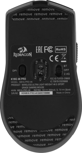 Мышь беспроводная Defender Redragon K1ng 4K Pro черный, 26000 dpi, кнопки - 5 [72211]