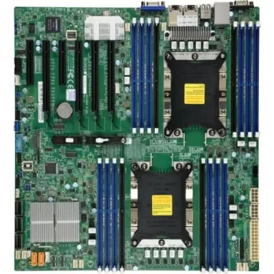 Материнская плата Supermicro MBD-X11DPI-N-B, LGA 3647, Intel C621, 16xDDR4, 14xSATA, 1xM.2, 6xPCI-E 3.0 (x16, x8), 2x 1Gb LAN, 1xVGA, 4xUSB-A 2.0, 3xUSB-A 3.2 Gen 1, 2xCOM, E-ATX, Bulk [MBD-X11DPI-N-B]