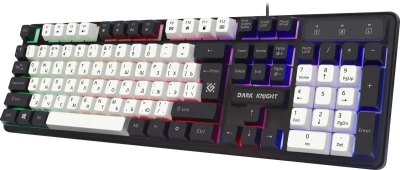Клавиатура Defender Dark Knight R GK-077 проводная, USB, чёрный/белый [45078]