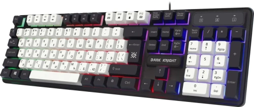 Клавиатура Defender Dark Knight R GK-077 проводная, USB, чёрный/белый [45078]