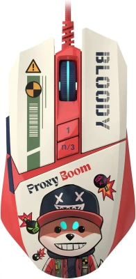 Мышь проводная A4Tech Bloody W63 Max Proxy Boom бежевый/красный, кнопки - 9 [W63 MAX PROXY BOOM]