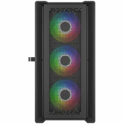 Компьютерный корпус Powercase ByteFlow Micro Black, Tempered Glass, 4х 120mm ARGB fans, ARGB HUB, черный, mATX [CAMBFB-A4]