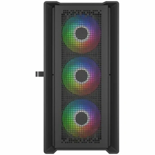 Компьютерный корпус Powercase ByteFlow Micro Black, Tempered Glass, 4х 120mm ARGB fans, ARGB HUB, черный, mATX [CAMBFB-A4]