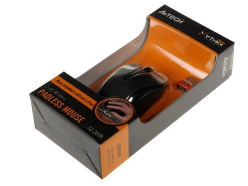 Мышь беспроводная A4Tech G3-280N серый глянец, 1200 dpi, радиоканал [G3-280N-1]