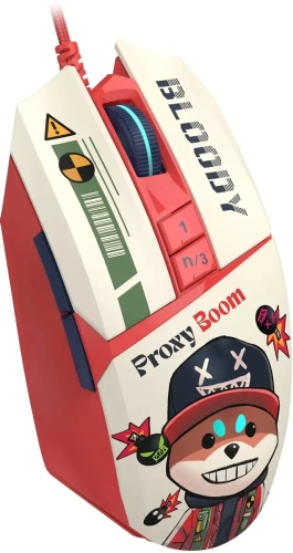 Мышь проводная A4Tech Bloody W63 Max Proxy Boom бежевый/красный, кнопки - 9 [W63 MAX PROXY BOOM]