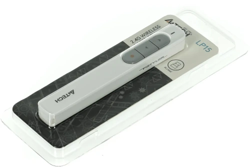 Презентер беспроводной A4Tech LP15 белый, радиоканал, USB, кнопки - 3 [LP15w]