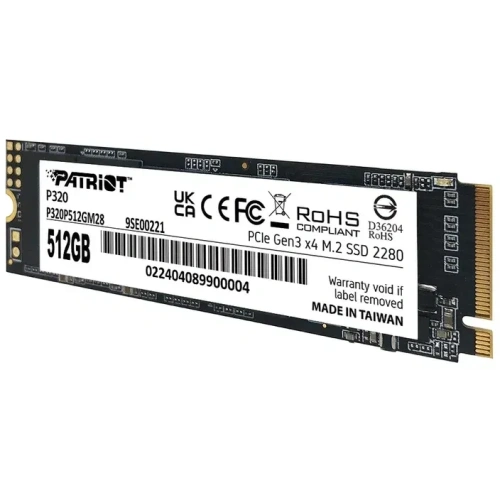 Накопитель SSD Patriot P320 512ГБ, M.2 2280 [ P320P512GM28]