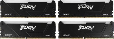 Оперативная память Kingston DDR4 4x8GB 3600MHz KF436C17BB2AK4/32 Fury Beast RGB RTL Gaming PC4-28800 CL17 DIMM 288-pin 1.35В kit single rank с радиатором Ret [KF436C17BB2AK4/32]