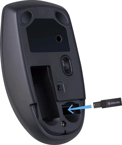 Мышь беспроводная Defender Modern MB-985 черный, 1600 dpi, радиоканал, USB, кнопки - 4 [52985]