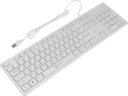 Клавиатура Oklick 500M проводная, USB, белый [500M]