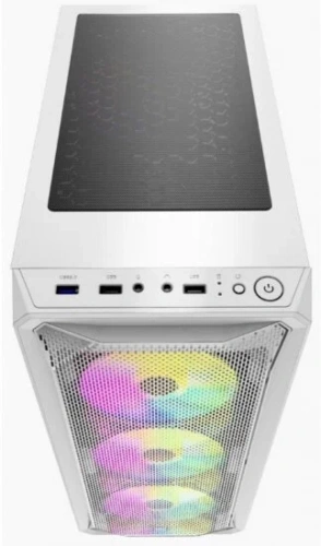 Компьютерный корпус Powercase Mistral Z4 White, Tempered Glass, Mesh, 4x 120mm 5-color LED fan, белый, ATX [CMIZW-L4]
