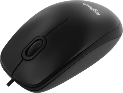 Мышь проводная Logitech B100 черный, 1000 dpi, USB, кнопки - 3 [910-003357/910-006605/910-005547]