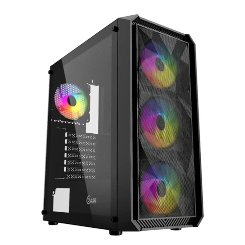 Компьютерный корпус Powercase Mistral Edge, Tempered Glass, 4x 120mm 5-color fan, чёрный, ATX [CMIEB-L4]
