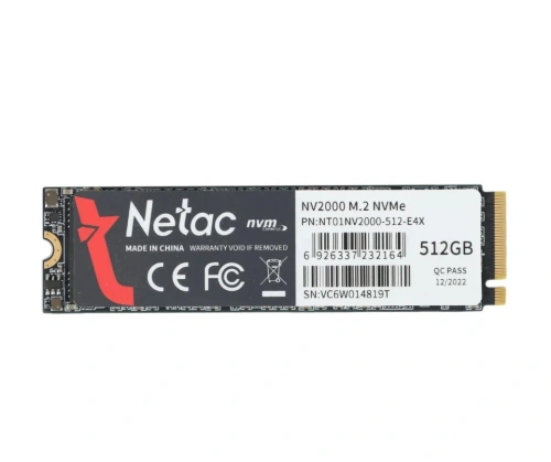 Накопитель SSD Netac 512GB M.2 2280 NV2000 NVMe PCIe [NT01NV2000-512-E4X]