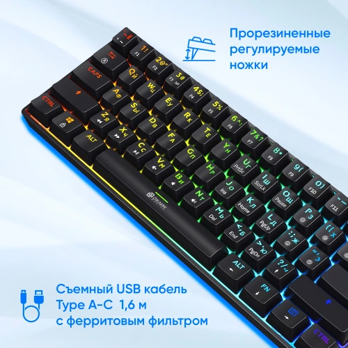 Клавиатура Oklick K713X проводная, USB, черный [K713X]