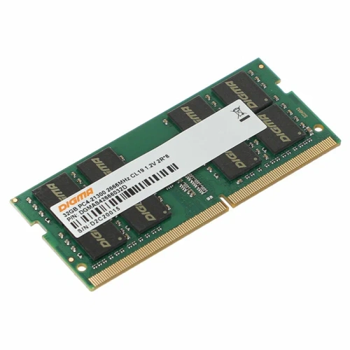 Оперативная память Digma DDR4 32Gb 2666MHz, CL19, SO-DIMM [DGMAS42666032D]
