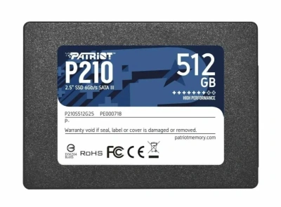 Накопитель SSD Patriot P210 512GB, SATA 2.5&quot;, P210S512G25, 520/430, RET [P210S512G25]