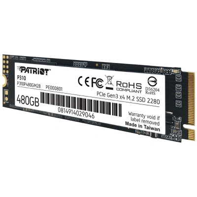 Накопитель SSD Patriot PCIe 3.0 x4 480GB P310P480GM28 P310 M.2 2280 [P310P480GM28]