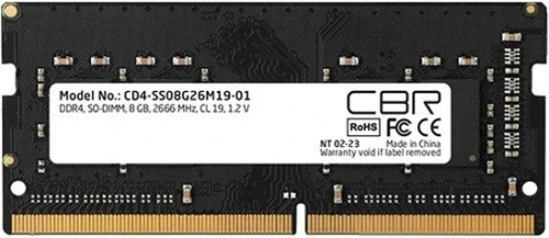 Оперативная память CBR DDR4 SODIMM 8GB CD4-SS08G26M19-01 PC4-21300, 2666MHz, CL19, 1.2V [CD4-SS08G26M19-01]